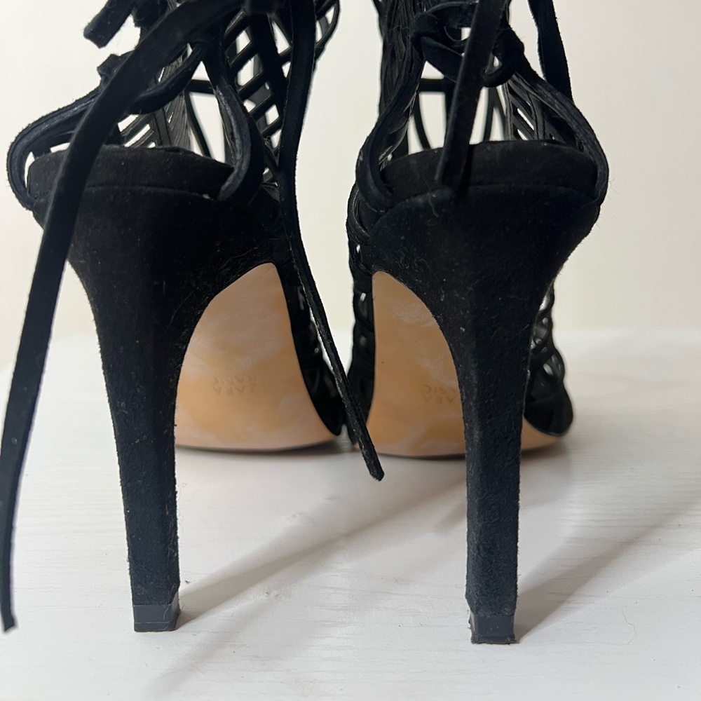 Zara Black Cutout Heels - Picture 7 of 12